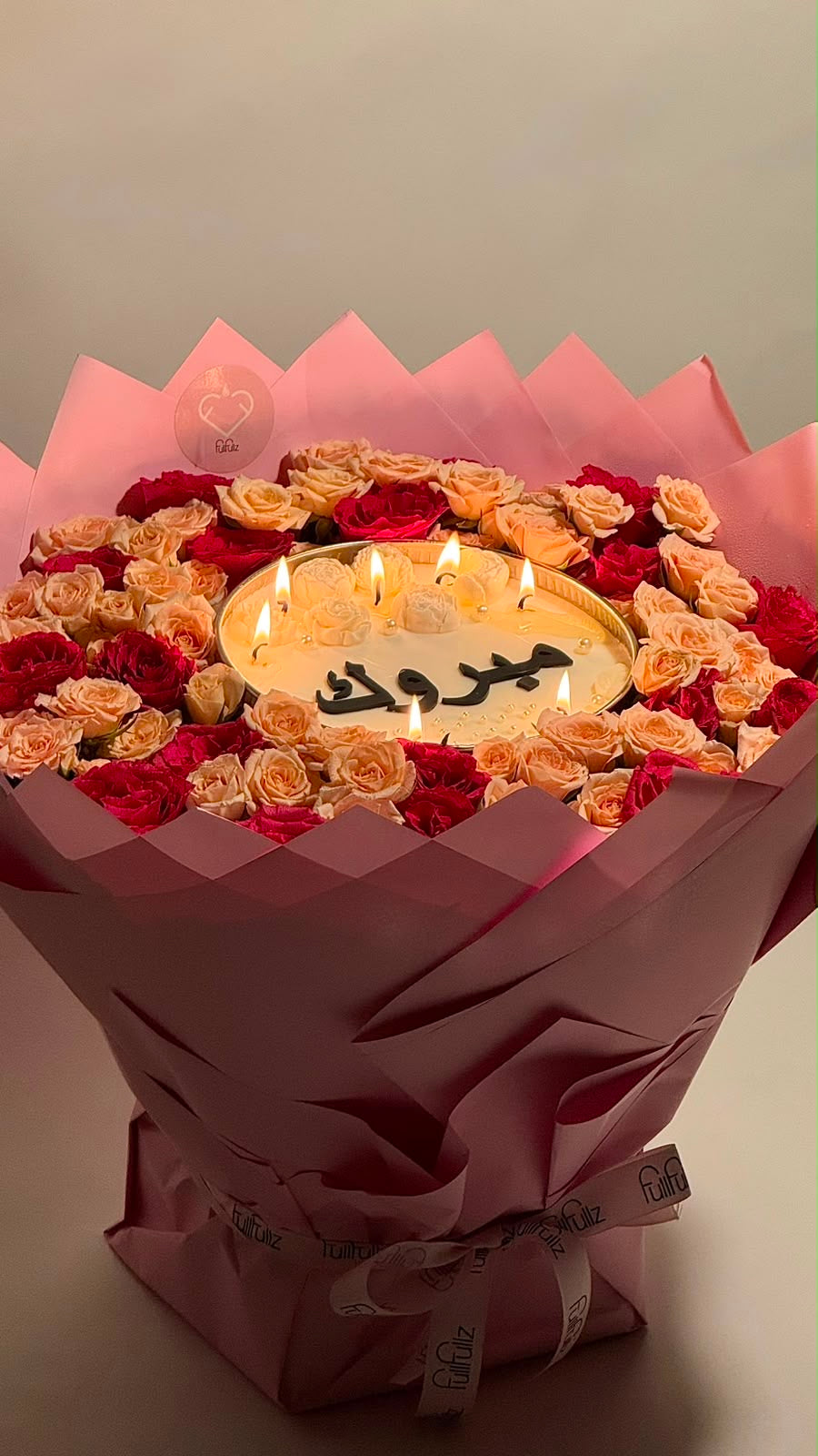 Candle and bouquet